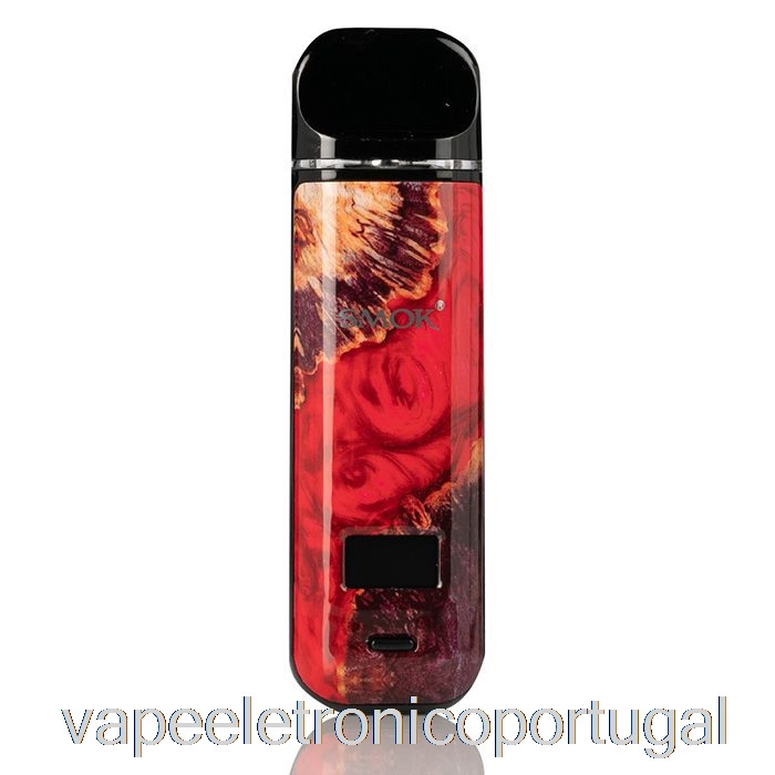 Vape Eletrônico Smok Novo X 25w Pod System Madeira Estabilizadora Vermelha
